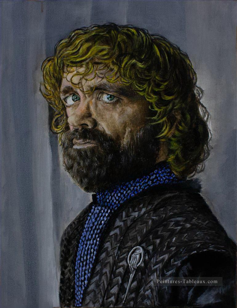 Portrait de Tyrion Lannister en bleu Le Trône de fer Peintures à l'huile